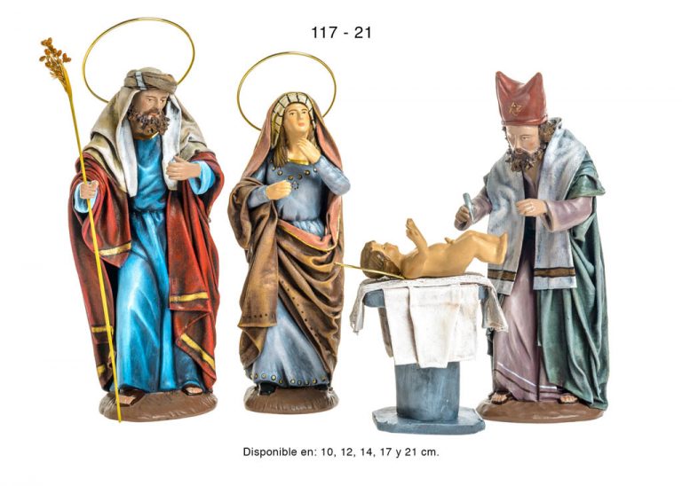 Serie 100. Figuras de belén en estilo hebreo en barro y entelados.